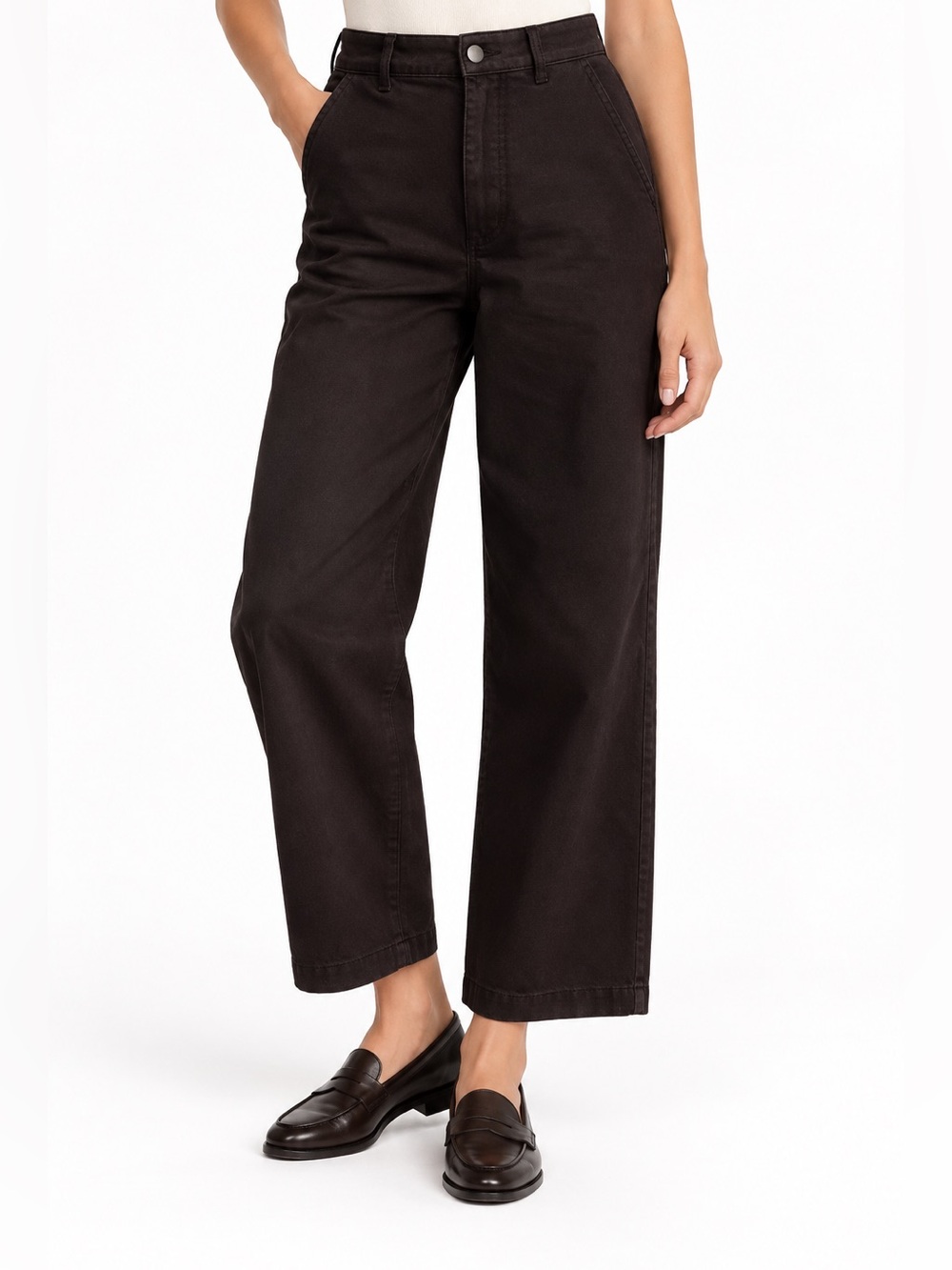 Everlane The Straight-Leg Crop Black High Rise Pants Size 4 Regular